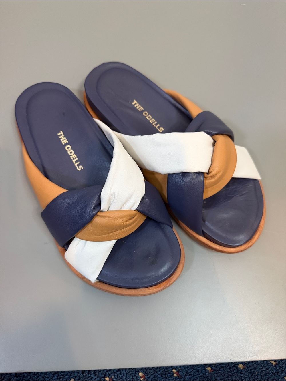 THE ODELLS PUFFY BRAIDED SLIDES SANDALS 37